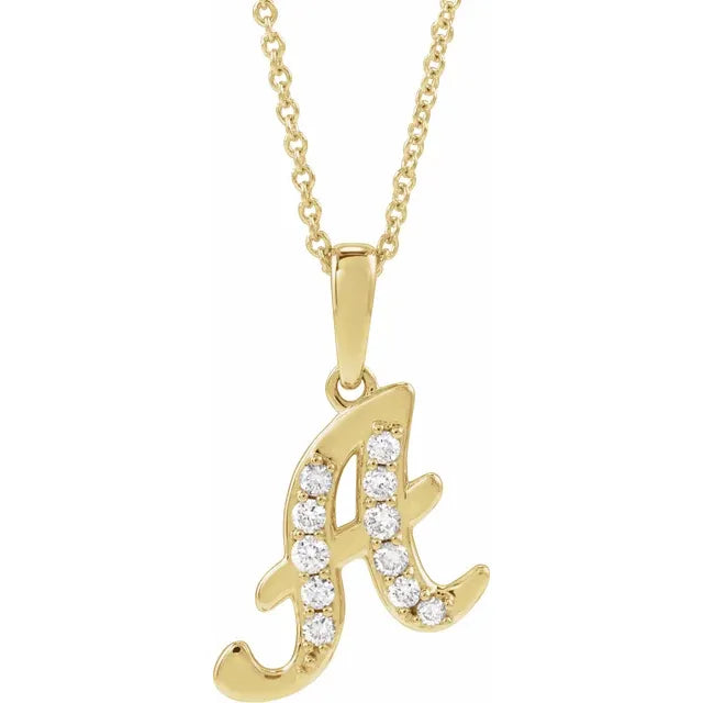 14K Yellow Gold 1/5 CTW Natural Diamond 18" Necklace