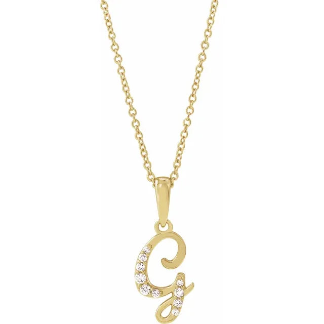 14K Yellow Gold 1/5 CTW Natural Diamond 18" Necklace