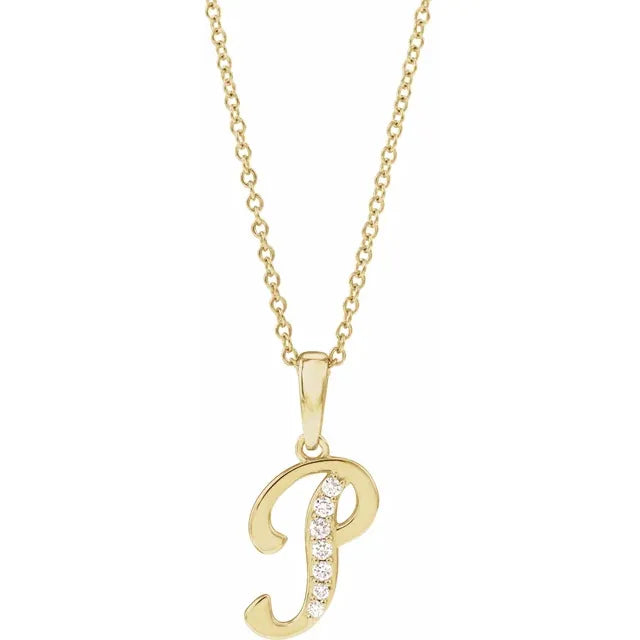14K Yellow Gold 1/5 CTW Natural Diamond 18" Necklace