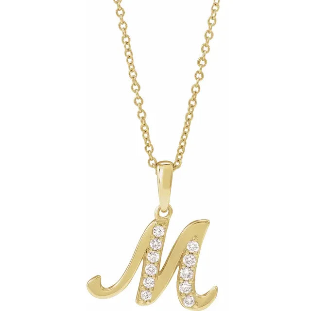 14K Yellow Gold 1/5 CTW Natural Diamond 18" Necklace