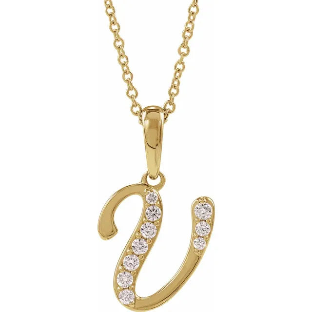 14K Yellow Gold 1/5 CTW Natural Diamond 18" Necklace