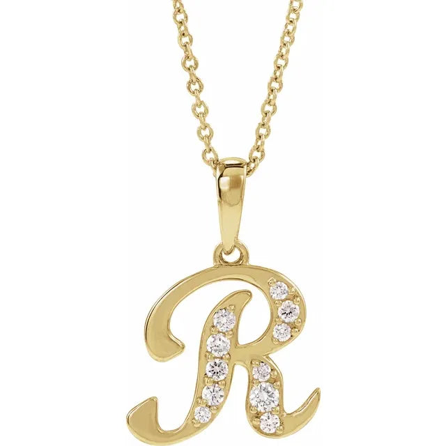14K Yellow Gold 1/5 CTW Natural Diamond 18" Necklace