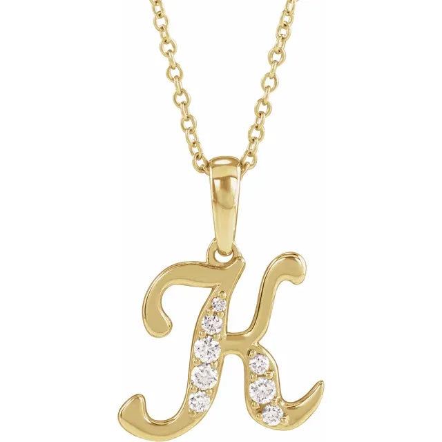 14K Yellow Gold 1/5 CTW Natural Diamond 18" Necklace