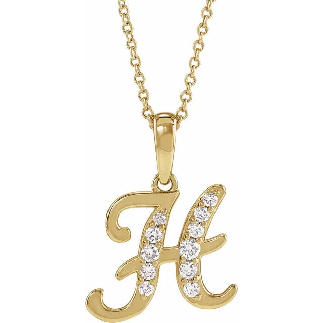 14K Yellow Gold 1/5 CTW Natural Diamond 18" Necklace