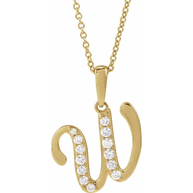 14K Yellow Gold 1/5 CTW Natural Diamond 18" Necklace