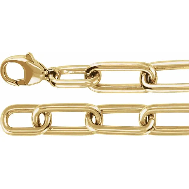 14K Yellow Gold 1 1/2 CTW Lab-Grown Diamond Paperclip-Style 7" Bracelet