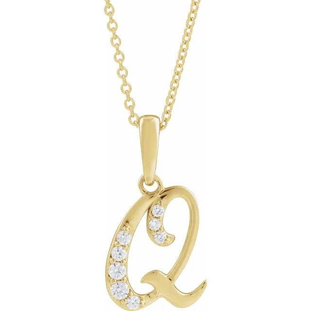14K Yellow Gold 1/5 CTW Natural Diamond 18" Necklace
