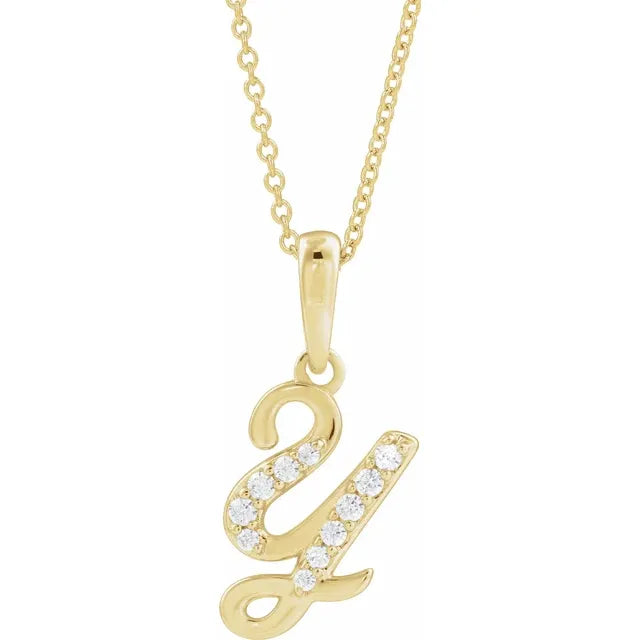 14K Yellow Gold 1/5 CTW Natural Diamond 18" Necklace