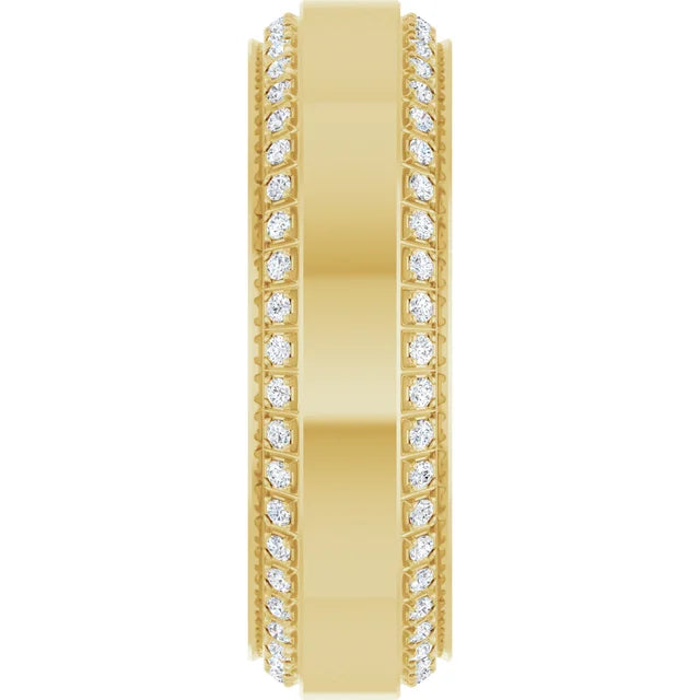 Yellow Gold Moissanite Wedding Band – Timeless Elegance