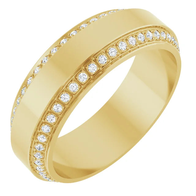 Yellow Gold Moissanite Wedding Band – Timeless Elegance