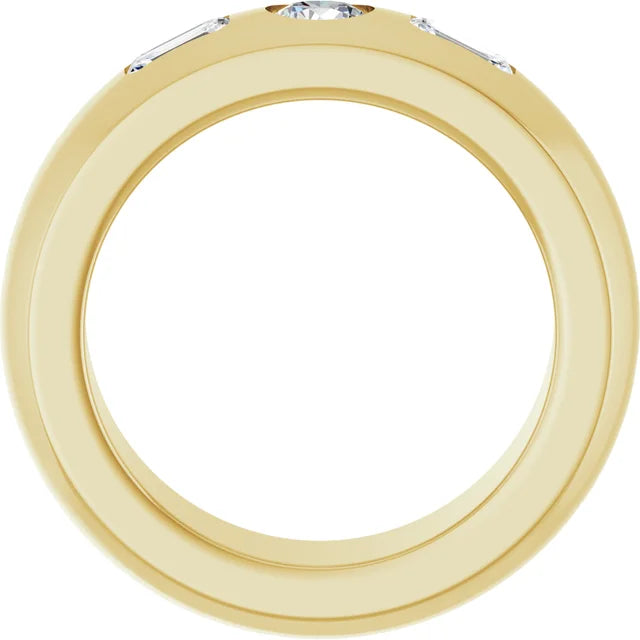 10K Yellow Gold Three-Stone Lab-Grown Diamond Ring