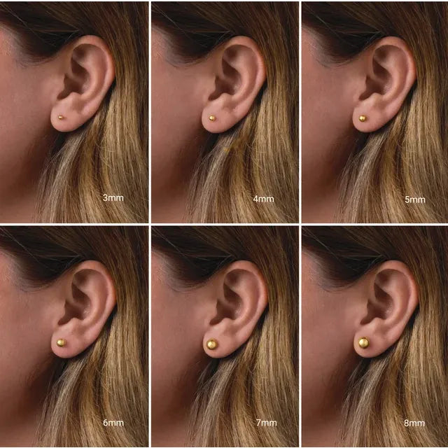 14K Yellow Gold 5 mm Ball Earrings