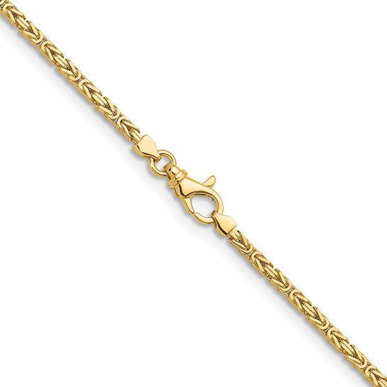 Herco 14K Polished 2.5mm Solid Byzantine 20 Inch Chain