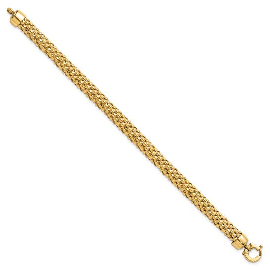 Herco 14K Polished 8mm Popcorn Mesh Bracelet