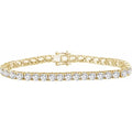 10K Yellow Gold Imitation White Cubic Zirconia 7" Line Bracelet