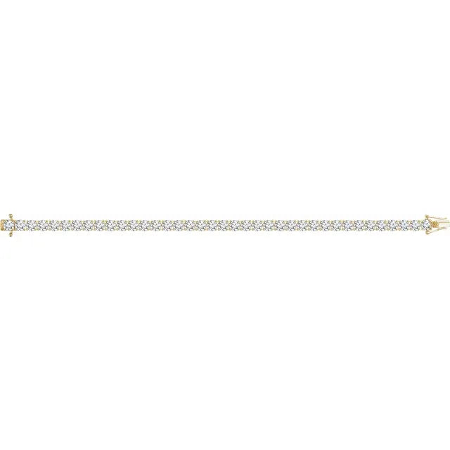 10K Yellow Gold Imitation White Cubic Zirconia 7" Line Bracelet