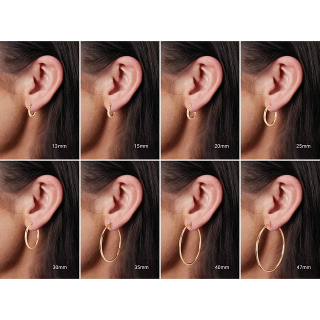 14K Yellow Gold Tube Hoop Earrings