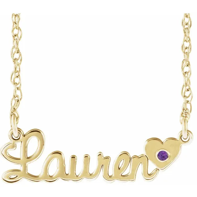 10K Yellow Gold Script Single Name 18" Necklace