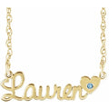 10K Yellow Gold Script Single Name 18" Necklace