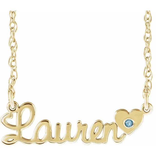 10K Yellow Gold Script Single Name 18" Necklace
