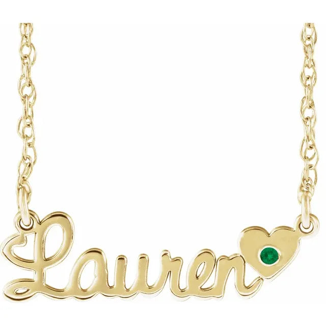 10K Yellow Gold Script Single Name 18" Necklace