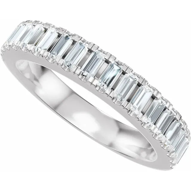 14K White Gold 9.5x7 mm Emerald 1/2 CTW Natural Diamond-14K White Gold 5/8 CTW Natural Diamond Matching Band