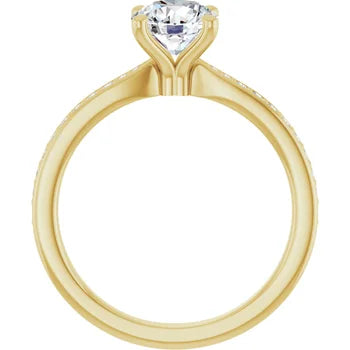 14K Yellow Gold Lab-Grown Diamond Halo Engagement Ring