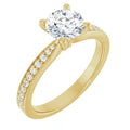 14K Yellow Gold Lab-Grown Diamond Halo Engagement Ring