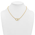 Herco 18K Polished Double RInchg 18 Inch Popcorn Mesh Necklace