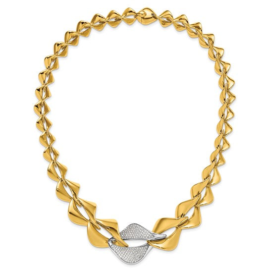 Herco 18K Two-tone Polished Diamond Fancy Link 19 inch Necklace