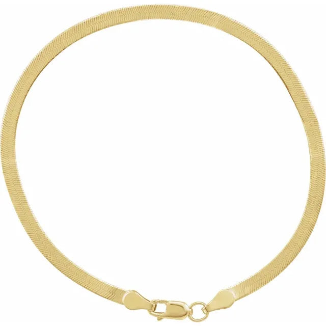 14K Yellow Gold Herringbone 7" Chain