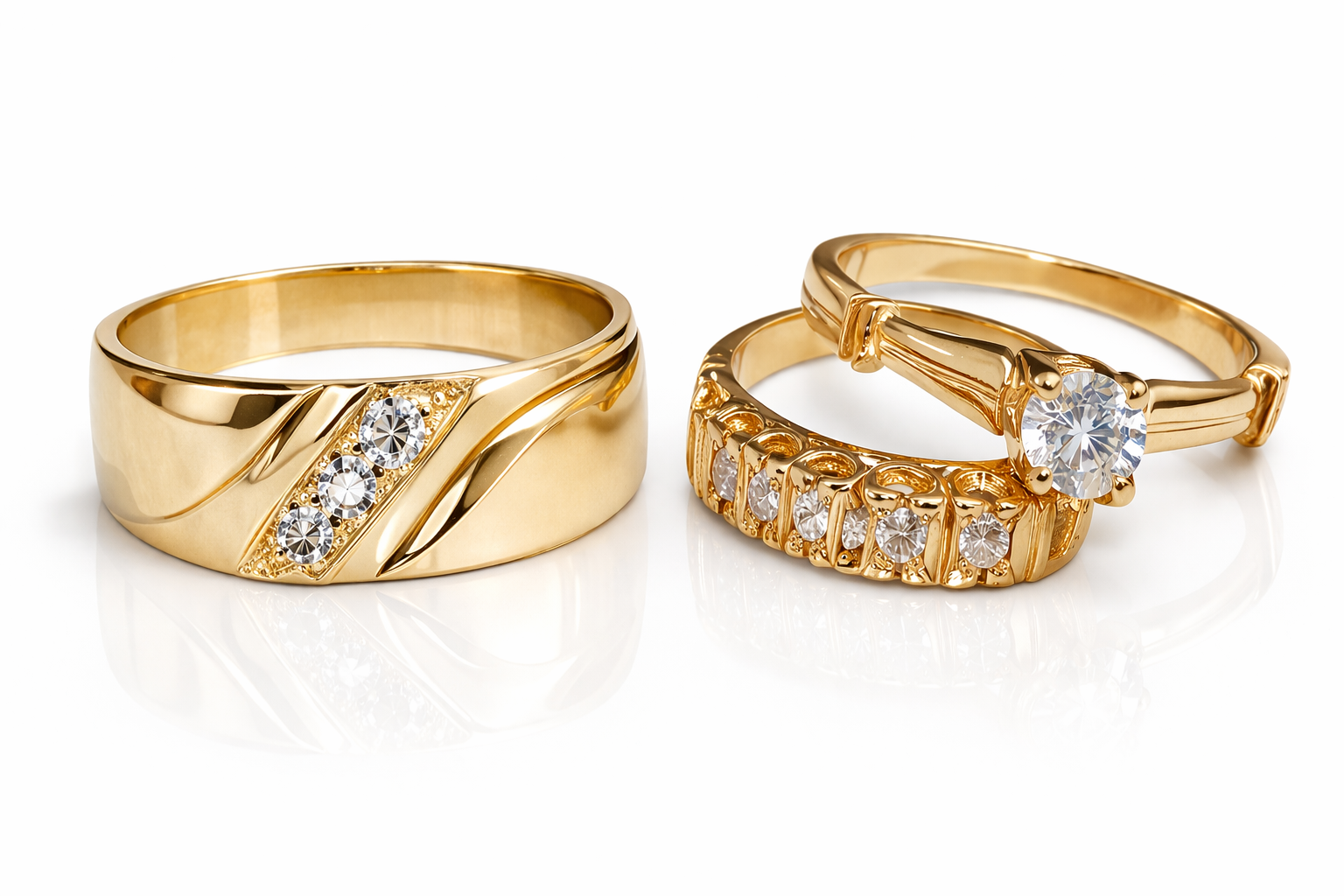 Juego de Anillos Royal Brilliance en Oro 14K