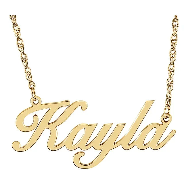 10K Yellow Gold Script Single Name 18" Necklace