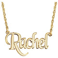 10K Yellow Gold Block Single Name 18" Necklace