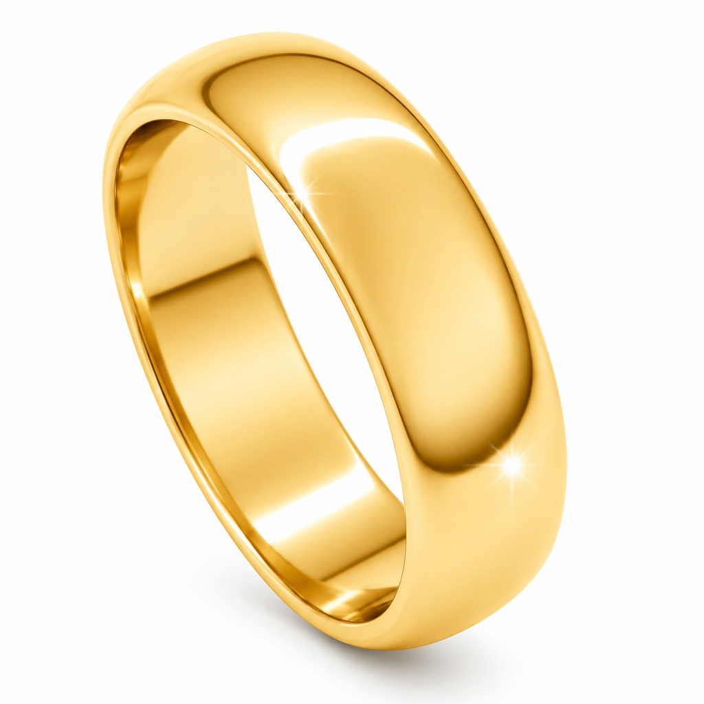 Classic Yellow Gold Wedding Band – 6 mm