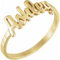 10K Yellow Gold Script Nameplate Ring