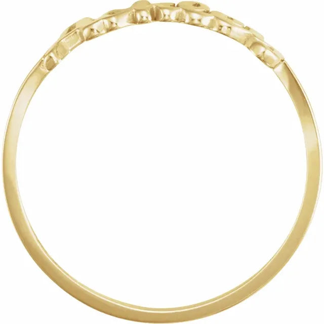 10K Yellow Gold Script Nameplate Ring