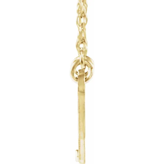 10K Yellow Gold .015 CT Natural Diamond Infinity-Inspired Script Single Name 16" Necklace
