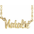 10K Yellow Gold .01 CTW Natural Diamond Script Single Name 18" Necklace