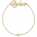 10K Yellow Gold Script Nameplate 8" Bracelet