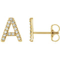 14K Yellow Gold Single Initial S Earring Mounting