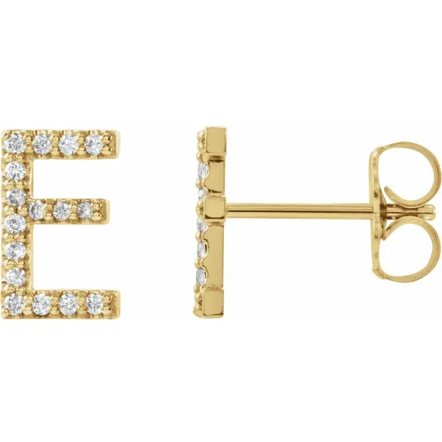 14K Yellow Gold Single Initial S Earring Mounting