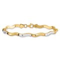 Anyel's 10K Gold with Rhodium D/C Bracelet