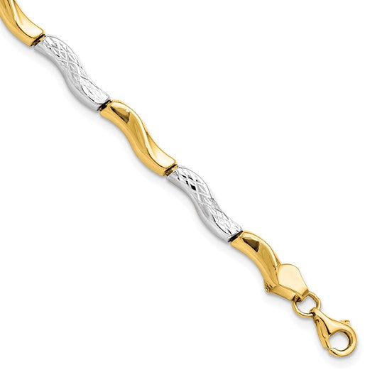 Anyel's 10K Gold with Rhodium D/C Bracelet