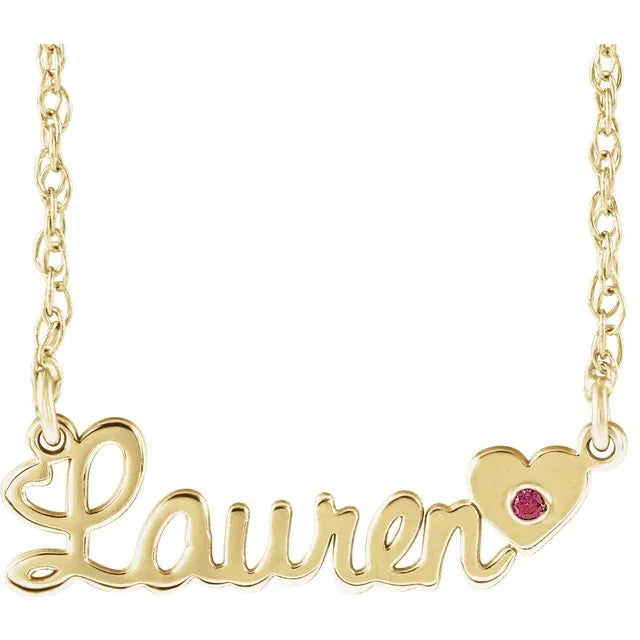 10K Yellow Gold Script Single Name 18" Necklace