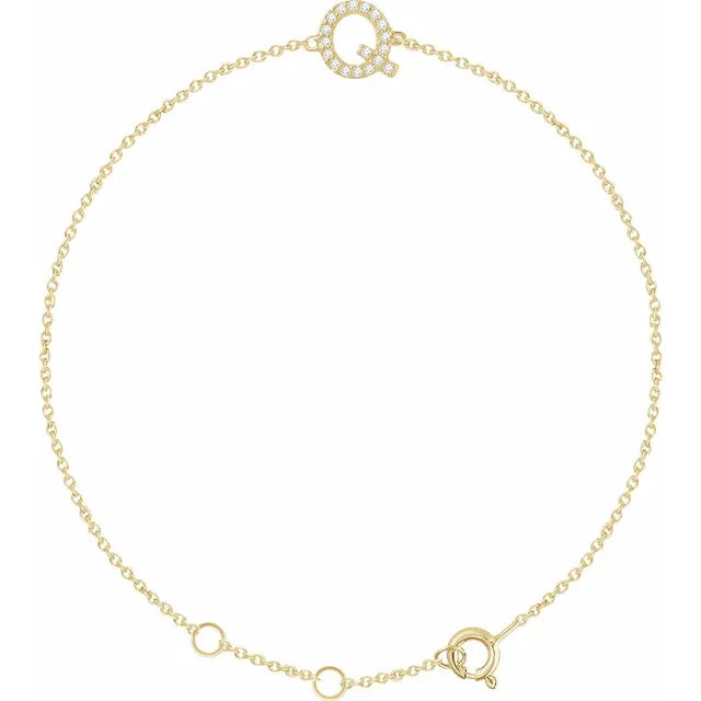 14K Yellow Gold .05 CTW Natural Diamond All Initials 6-7" Bracelet