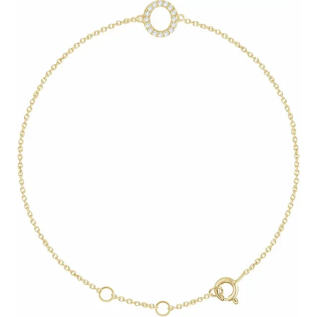 14K Yellow Gold .05 CTW Natural Diamond All Initials 6-7" Bracelet