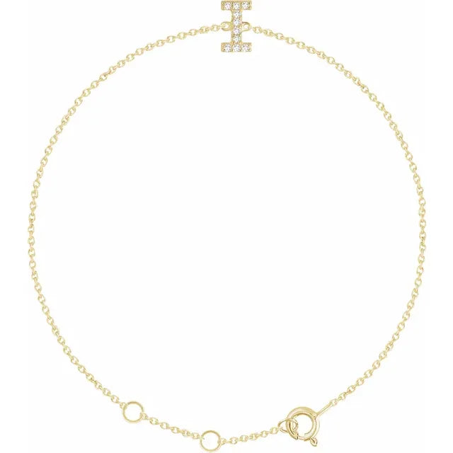 14K Yellow Gold .05 CTW Natural Diamond All Initials 6-7" Bracelet