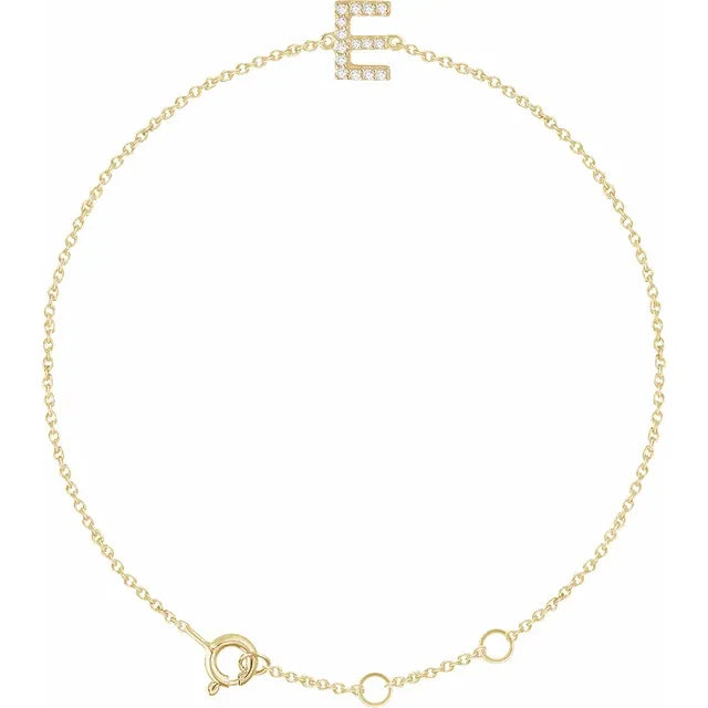 14K Yellow Gold .05 CTW Natural Diamond All Initials 6-7" Bracelet