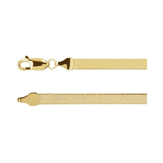 14K Yellow Gold Herringbone 7" Chain